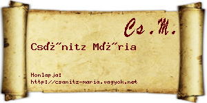 Csánitz Mária névjegykártya