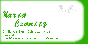 maria csanitz business card