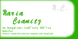 maria csanitz business card